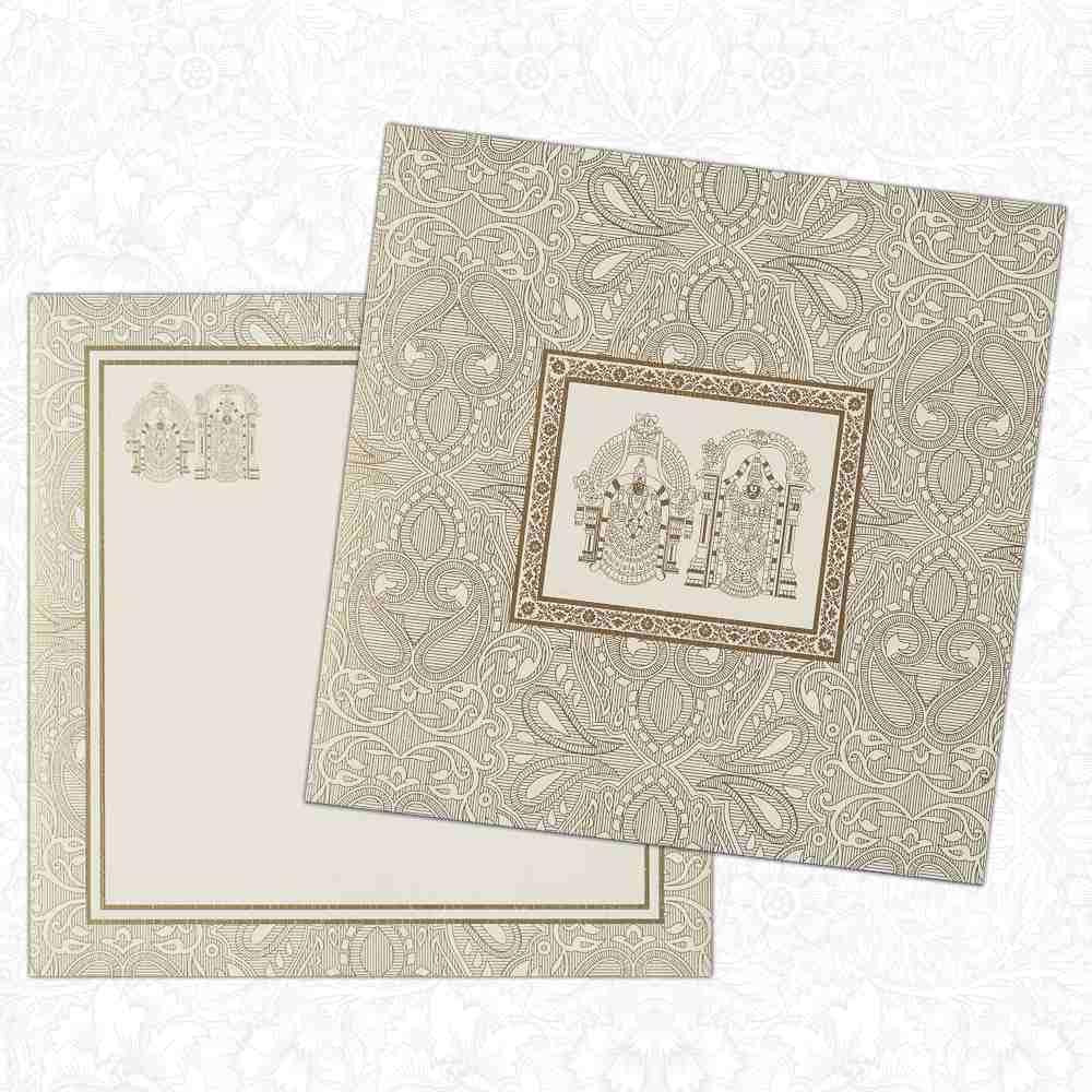 Dazzling  Gold Shading With Padmavathi Balaji Wedding Invitation Card- KNK4596-King of Cards
