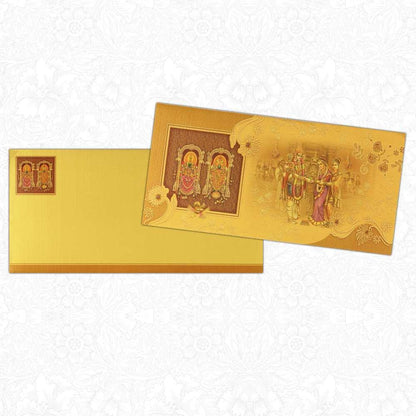 Yellow Balaji Padmavathi Invitation Card-King of Cards
