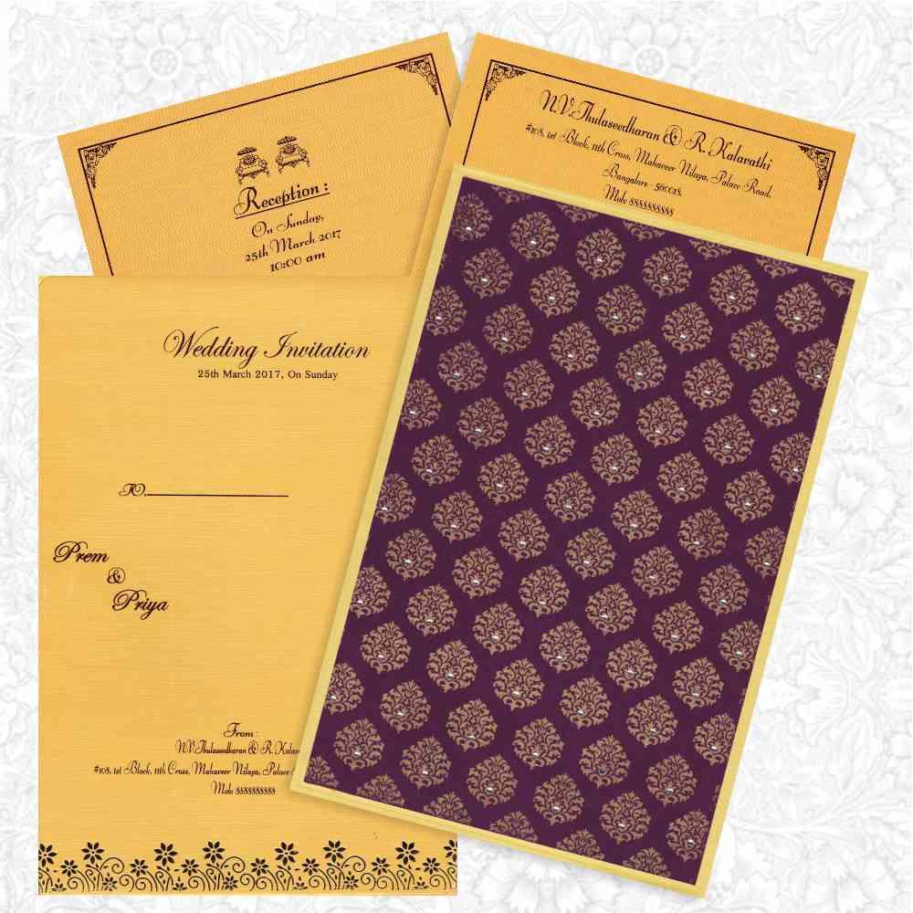 Padded Violet Invitation Card-KNK4984