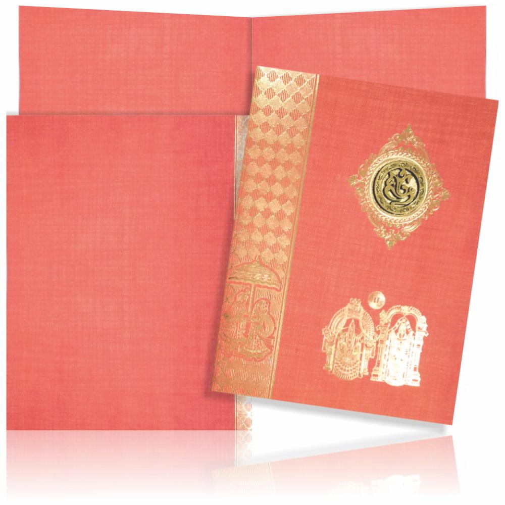 Red Balaji Padmavathi Wedding Card-KNK50242