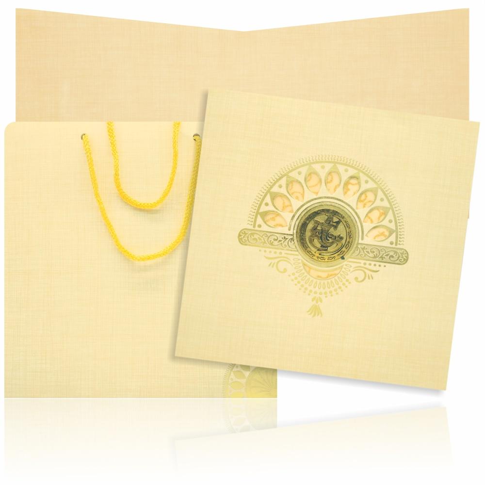 Sandal Metallic Die Cut Invitation-KNKB976S