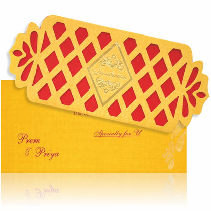 Orange Die Cut Invitation Card-KNKP005O