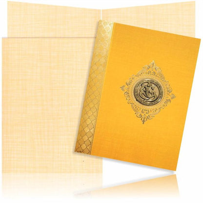 Orange Prince Paper Gold Border Wedding Card-King of Cards