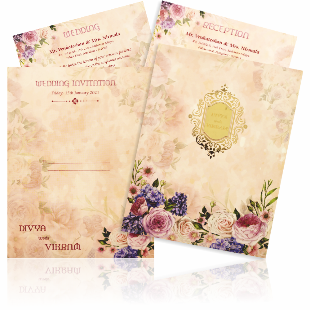 Pink Padded Colourful Floral Design In Offset-King of Cards