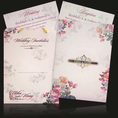 Pink Pastel Padded Floral Design With Name Plate-KNPO4501P