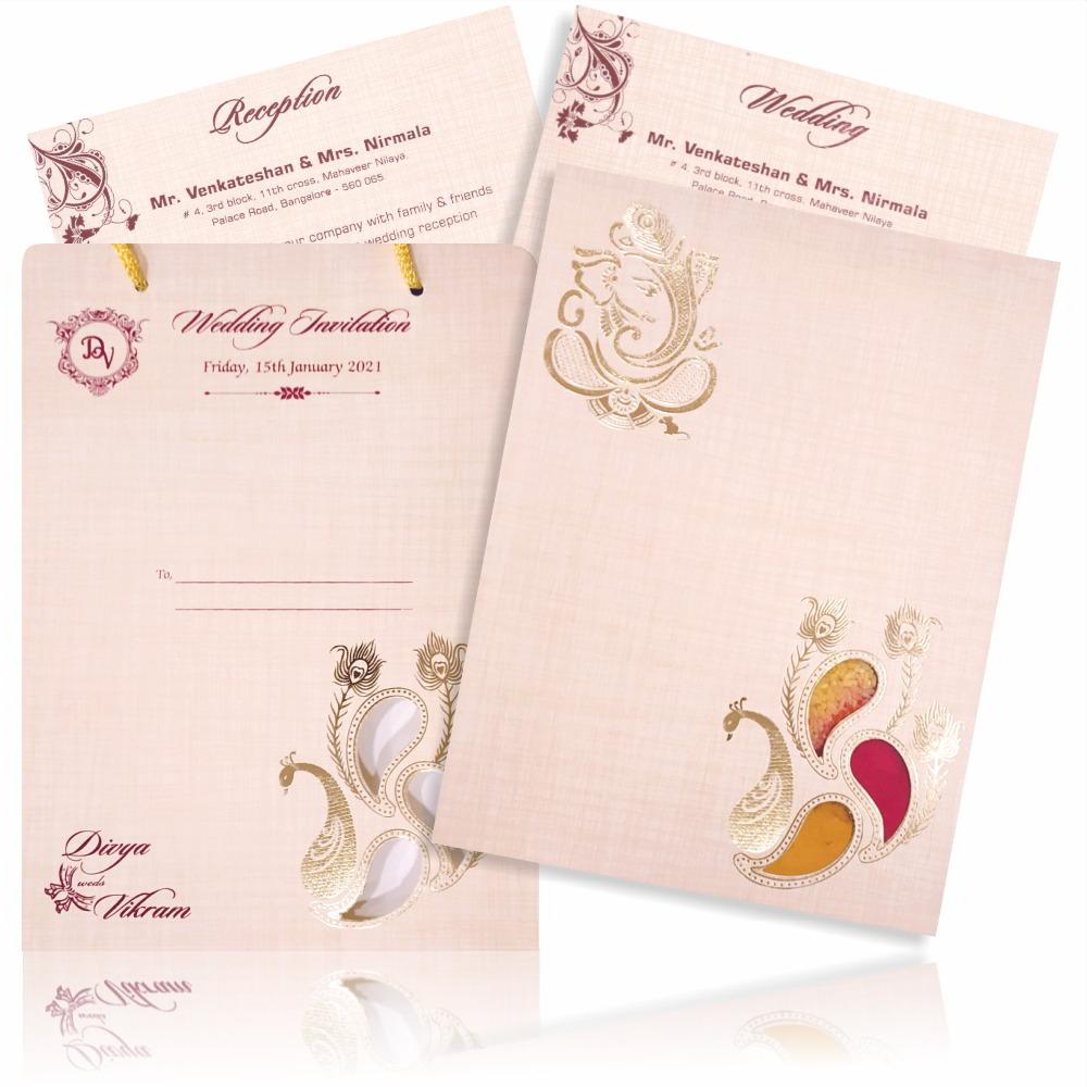 Sandal Premium Padded Invite With Arishina Kuku Design-KNPS9516S-King of Cards