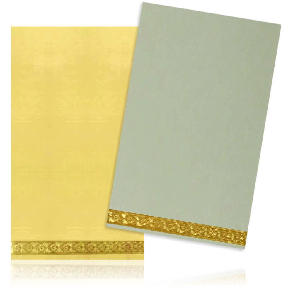 Gold Foiling On Border And One Gold Colour Inserts Invitation Card-King of Cards