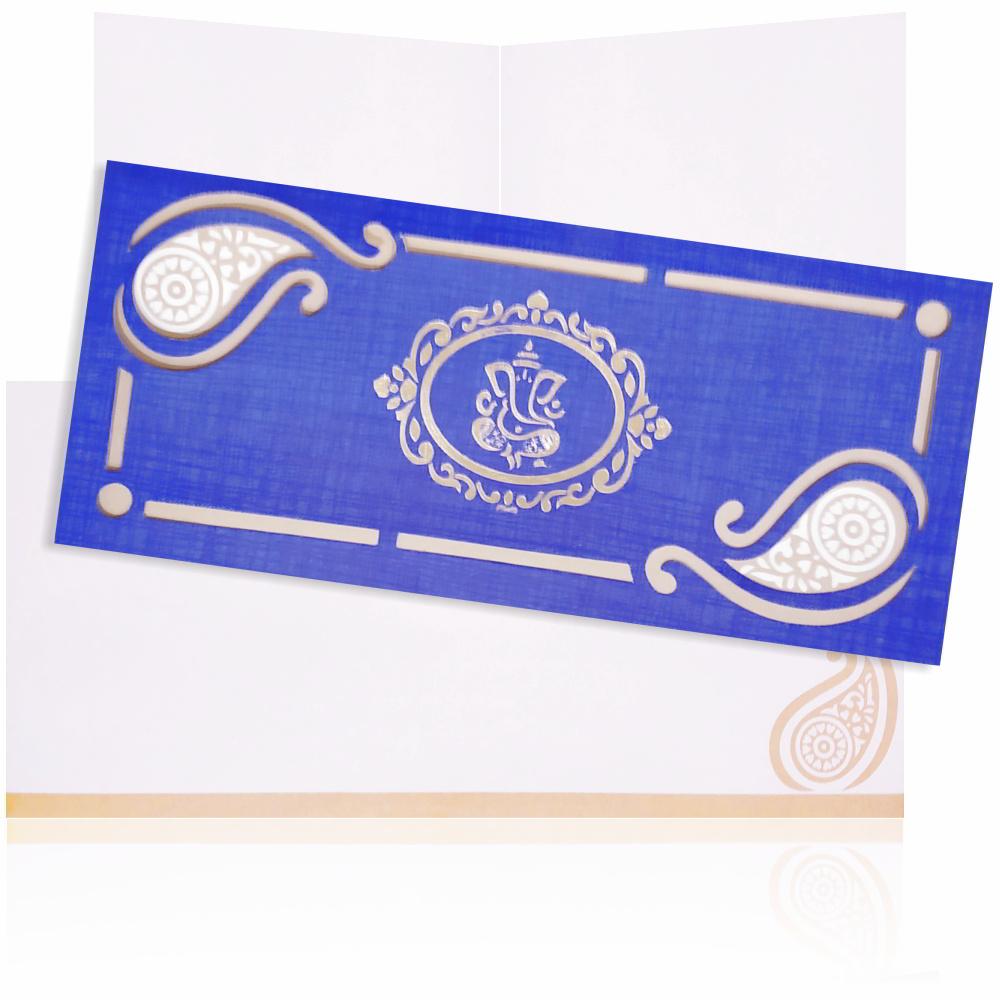 Blue Ganesha Card With Gold Foiling-King of Cards