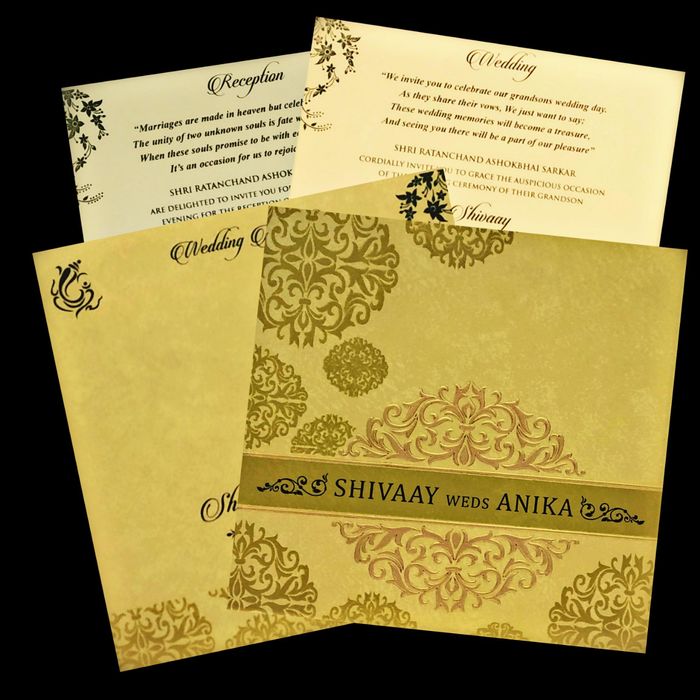 Charming Designer Theme With Light Green Shading Invitation Card - KPBN2340-King of Cards