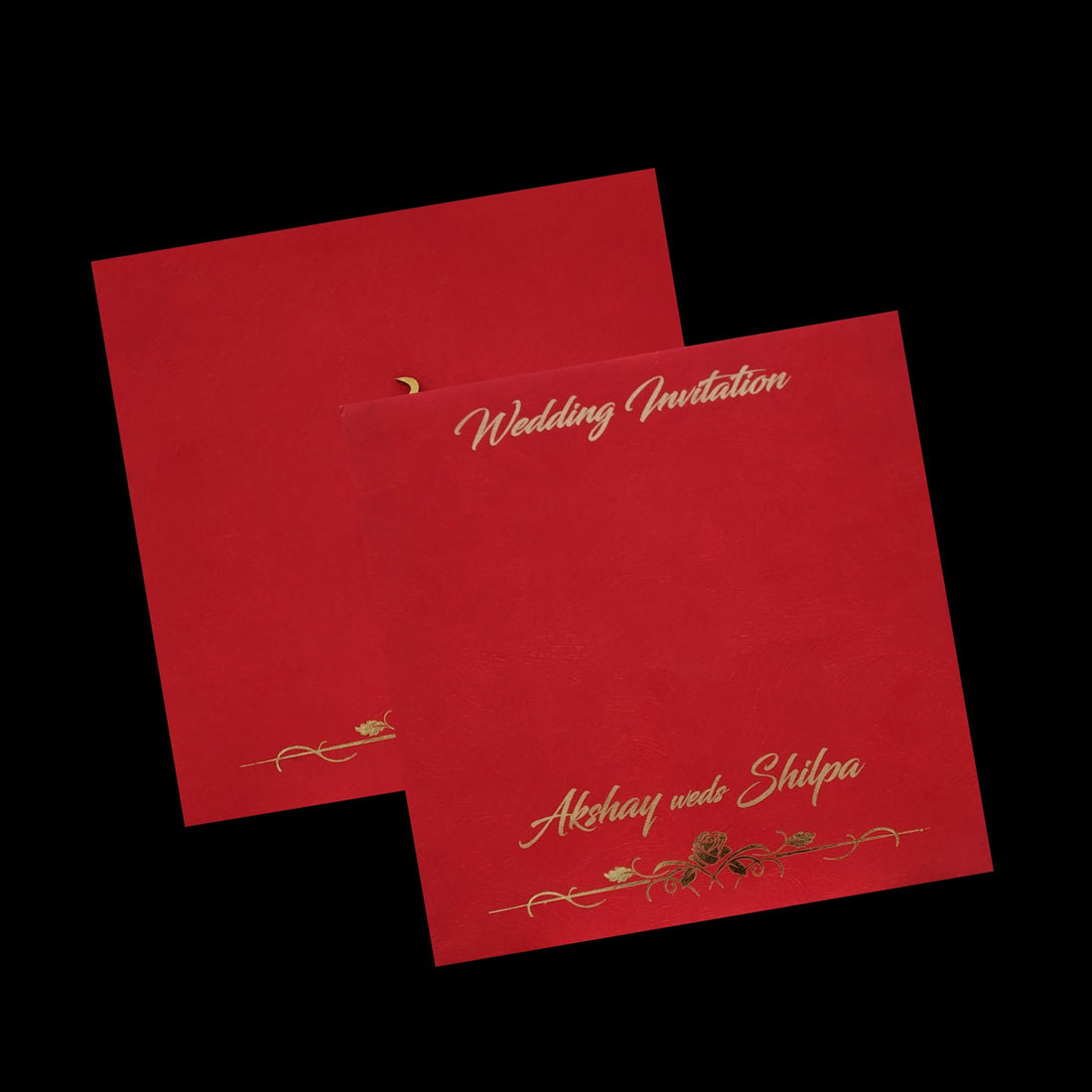 White Gold Floral Wedding Invitation-KPR06590