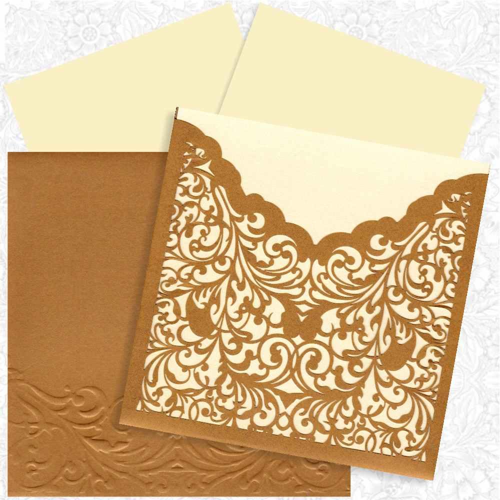 Gold Die Cut Invitation Card