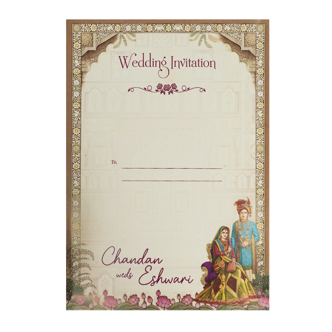 Regal Palace Royal Couple Wedding Card-KSH72990