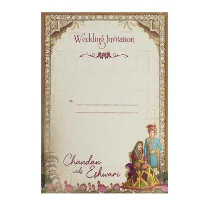 Regal Palace Royal Couple Wedding Card-KSH72990