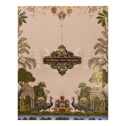 Cream Royal Procession Wedding Card-KSH73330