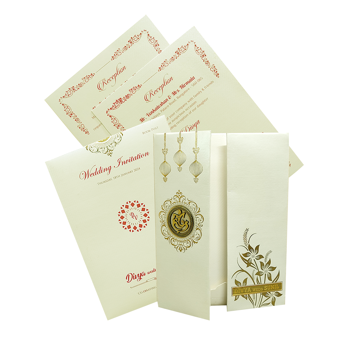 Check out the collection of White door type unique and modern invitation card at best price. ?Customer Support ?Home Delivery