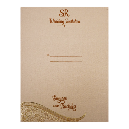 Grey Floral Padded Wedding Card-KSI64410