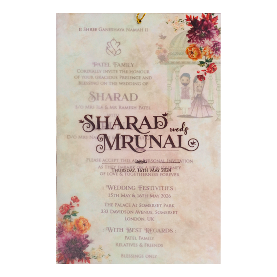 Pink Floral Arch Bridal Wedding Card-KSH71020