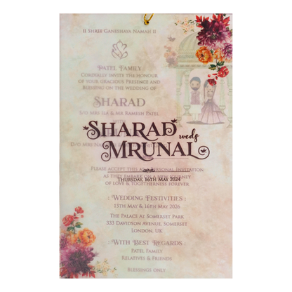 Pink Floral Arch Bridal Wedding Card-KSH71020