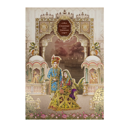 Regal Palace Royal Couple Wedding Card-KSH72990