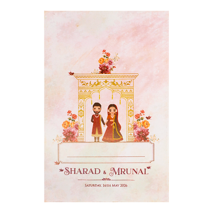 Pink Floral Arch Bridal Wedding Card-KSH71020