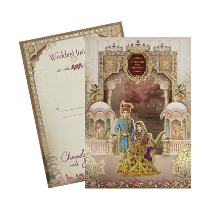 Regal Palace Royal Couple Wedding Card-KSH72990