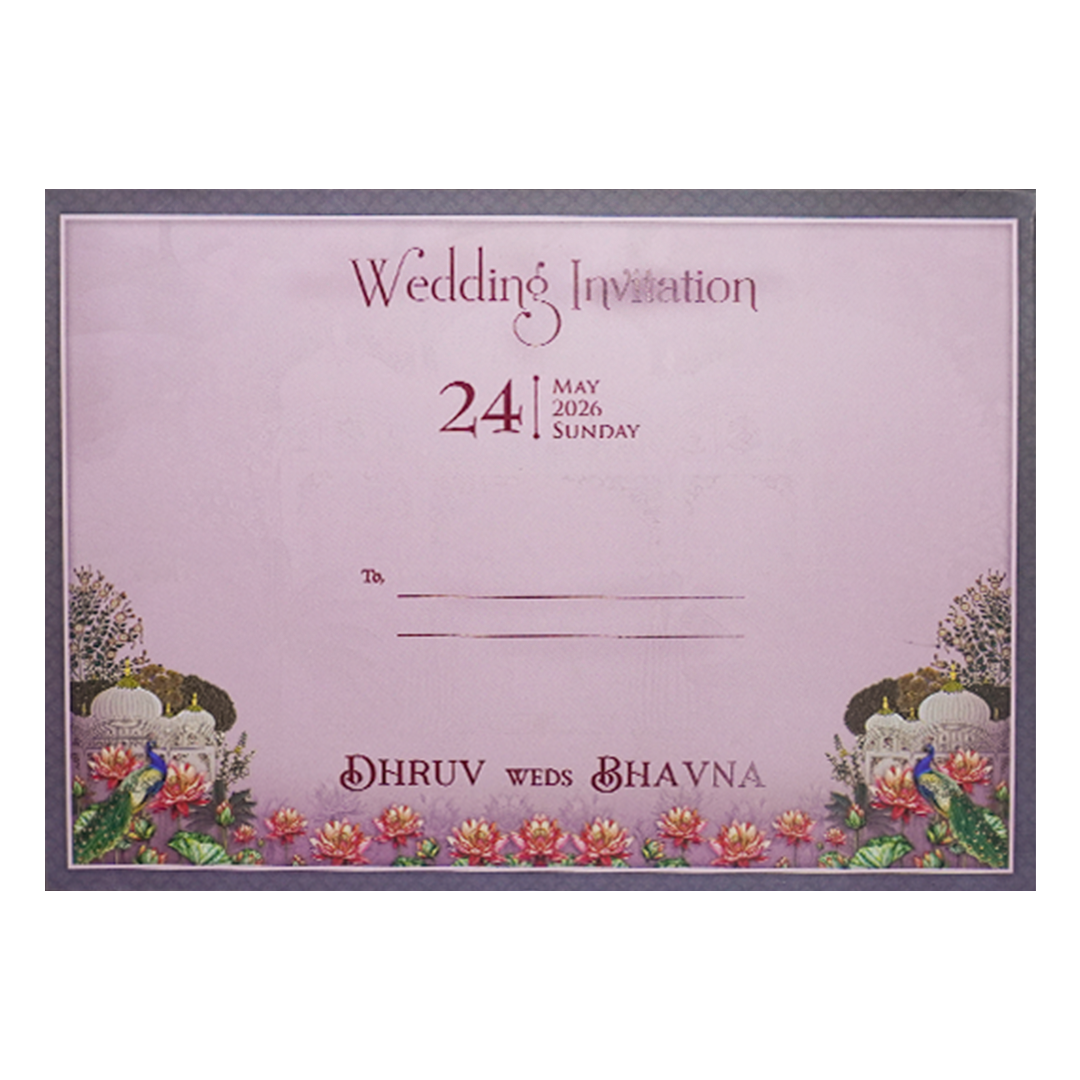 Peacock Laser Cut Ring Ceremony Card-KSH72970