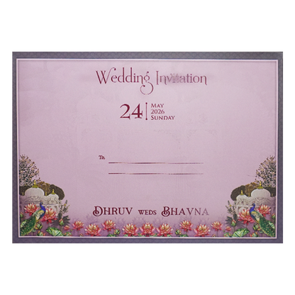 Peacock Laser Cut Ring Ceremony Card-KSH72970
