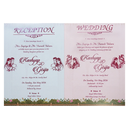 Lavender Palace Elephant Wedding Card-KSH73070