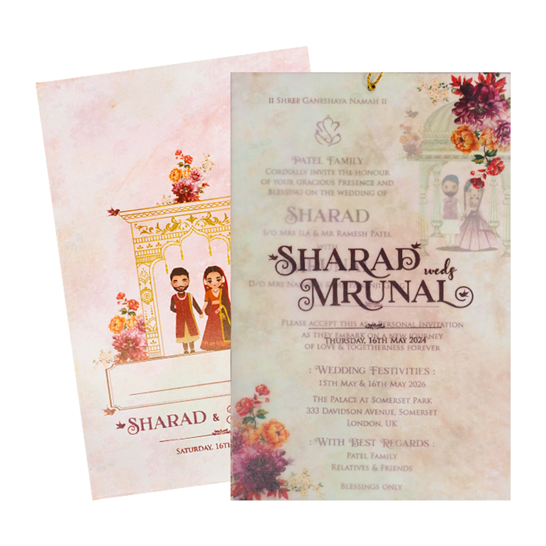 Pink Floral Arch Bridal Wedding Card-KSH71020