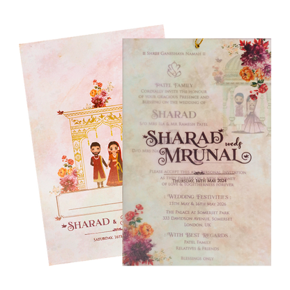Pink Floral Arch Bridal Wedding Card-KSH71020