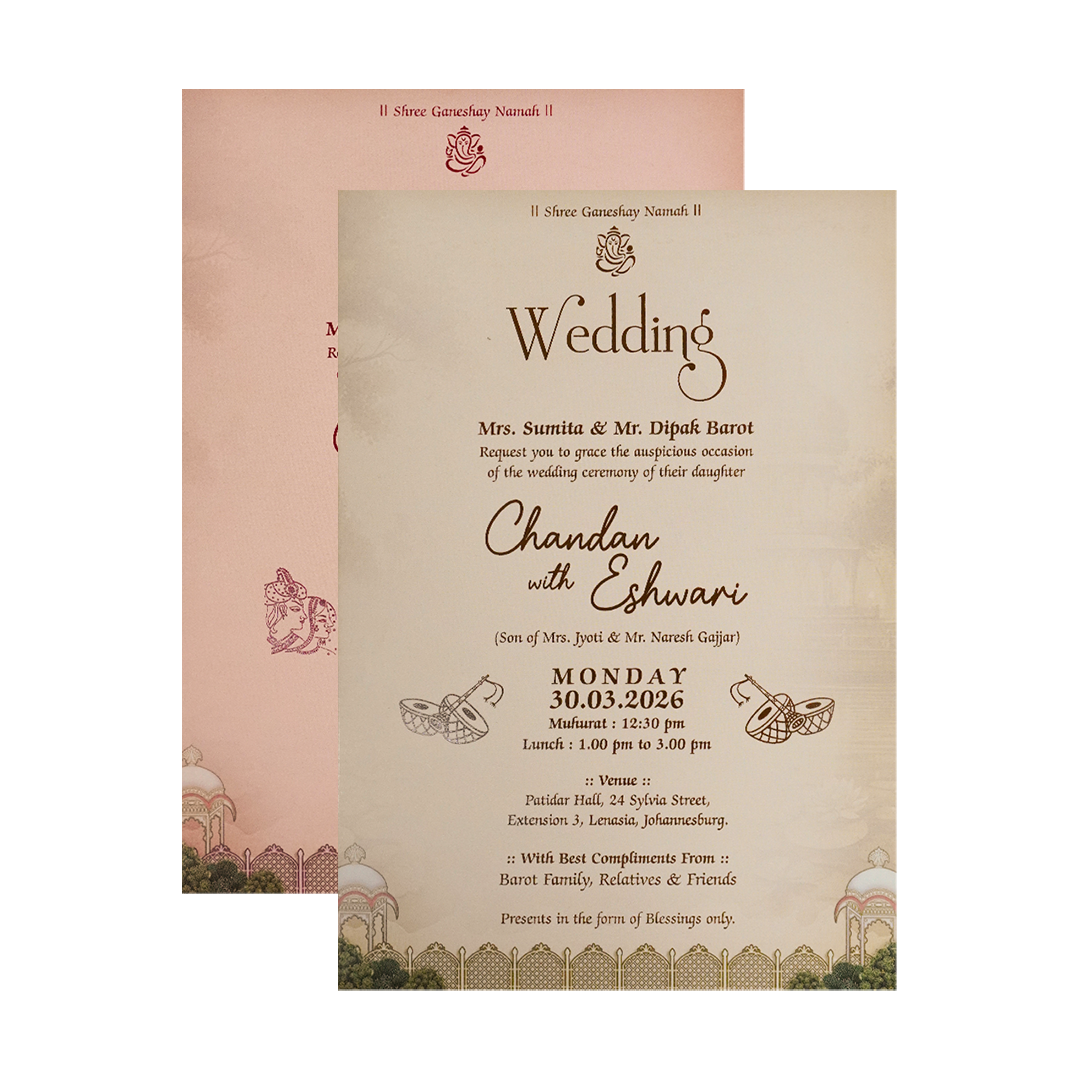 Regal Palace Royal Couple Wedding Card-KSH72990