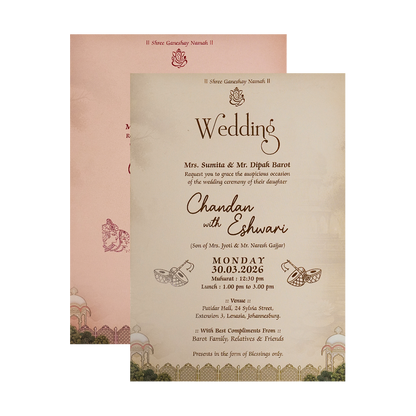 Regal Palace Royal Couple Wedding Card-KSH72990