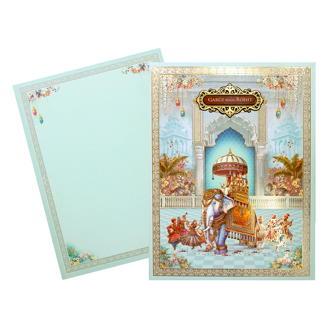 Royal Procession Padded Wedding Card-KSH72360