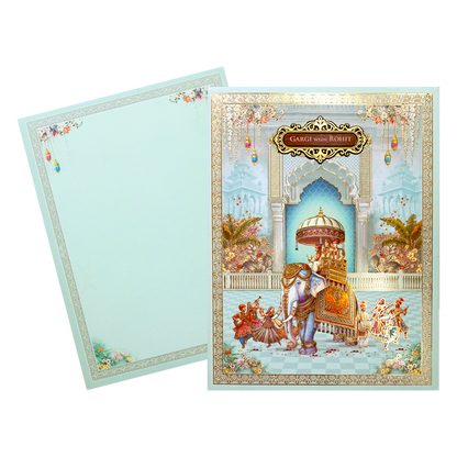 Royal Procession Padded Wedding Card-KSH72360