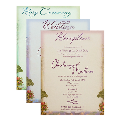 Royal Bride Groom Padded Wedding Card-KSH72330