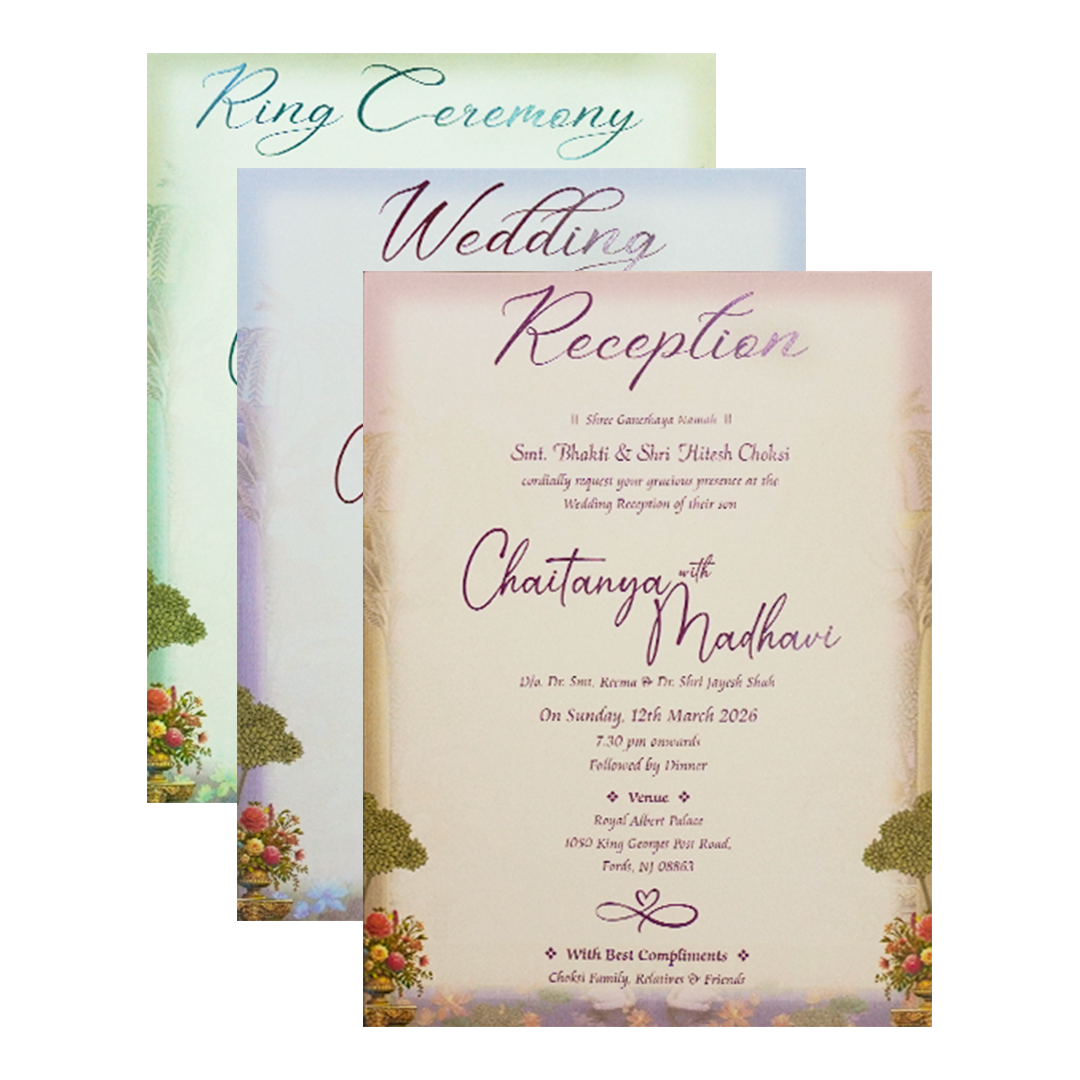 Royal Bride Groom Padded Wedding Card-KSH72330