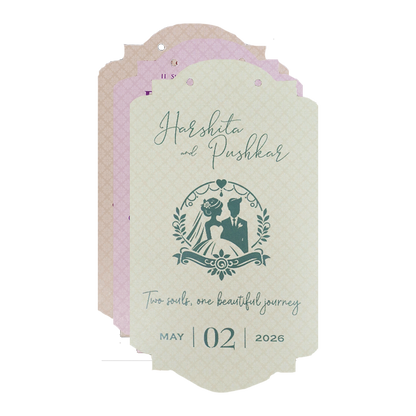 Green Floral Laser Cut Wedding Card-KSH72900