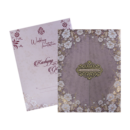 Lavender Floral Wedding Card-KSH73170