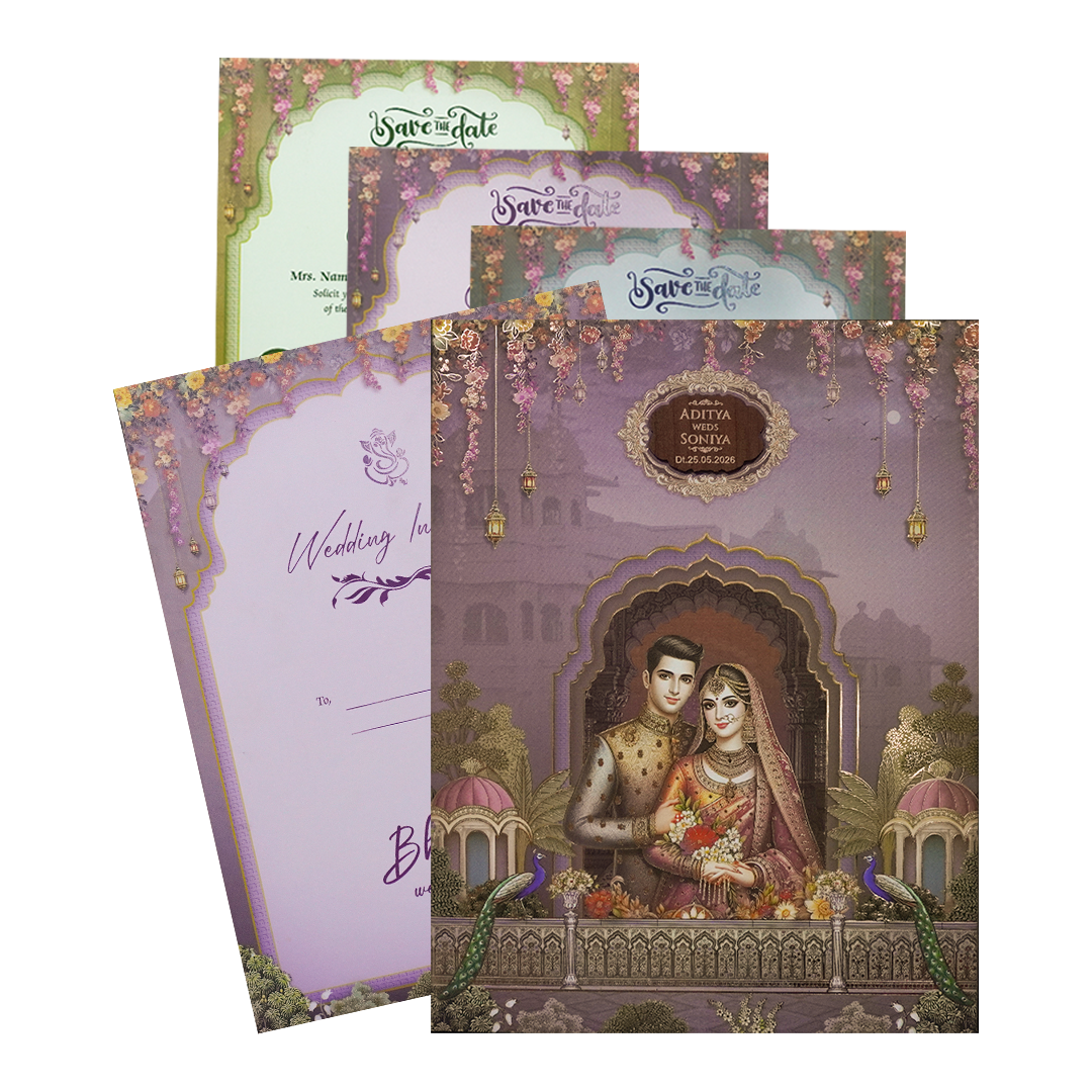 Check out Royal Couple Garden Padded Wedding Card at best price.✅WhatsApp Support ✅Express Delivery