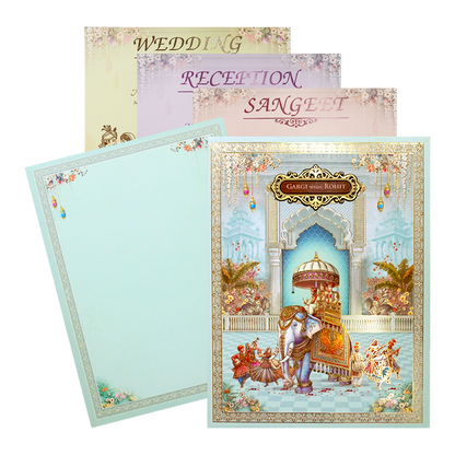 Royal Procession Padded Wedding Card-KSH72360