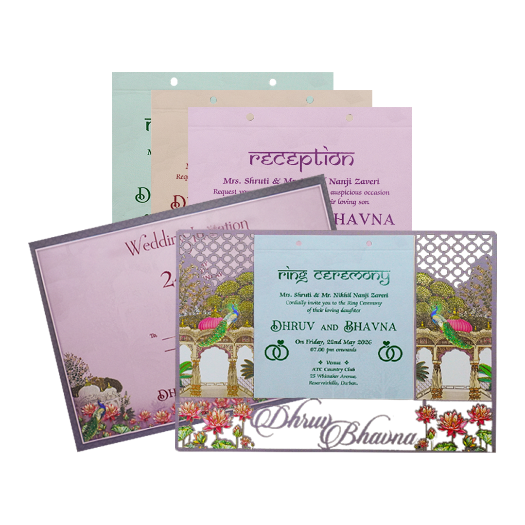 Check out Peacock Laser Cut Ring Ceremony Card at best price. ?WhatsApp Support ?Express Delivery