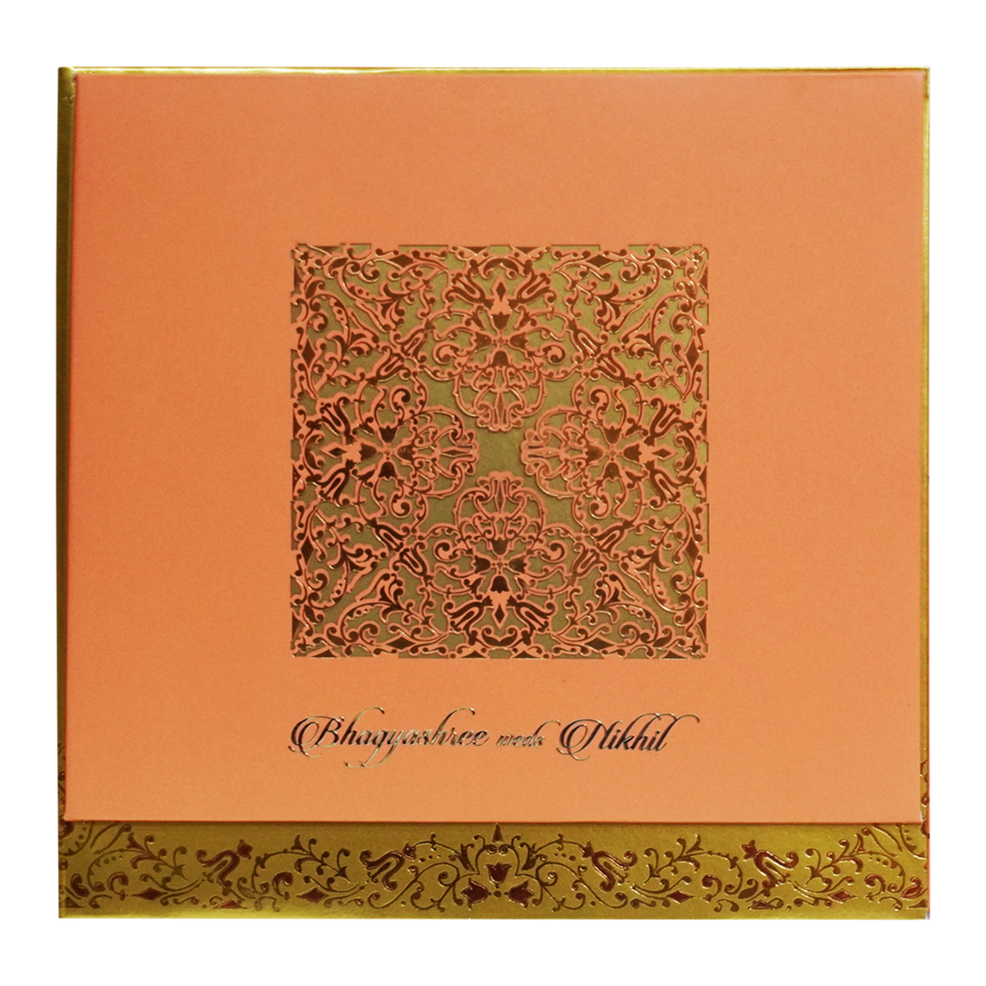 Orange Padded Marriage Wedding Card-King of Cards