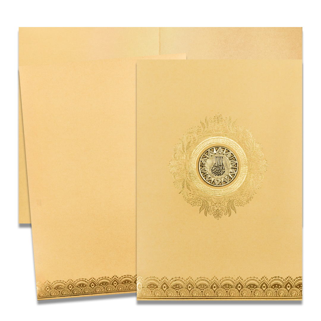 Gold Metallic Royal Wedding Card-KNCM16GGM