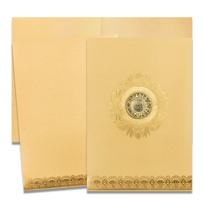 Gold Metallic Royal Wedding Card-KNCM16GGM