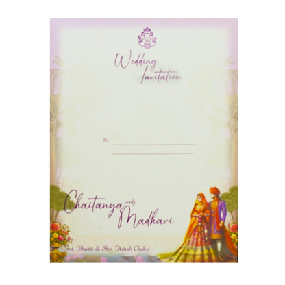 Royal Bride Groom Padded Wedding Card-KSH72330