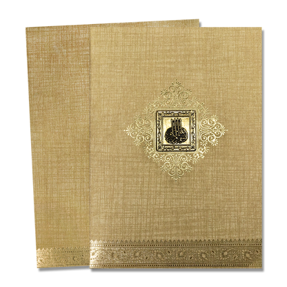 Gold Embossed Floral Wedding Card-KNCM15BGM