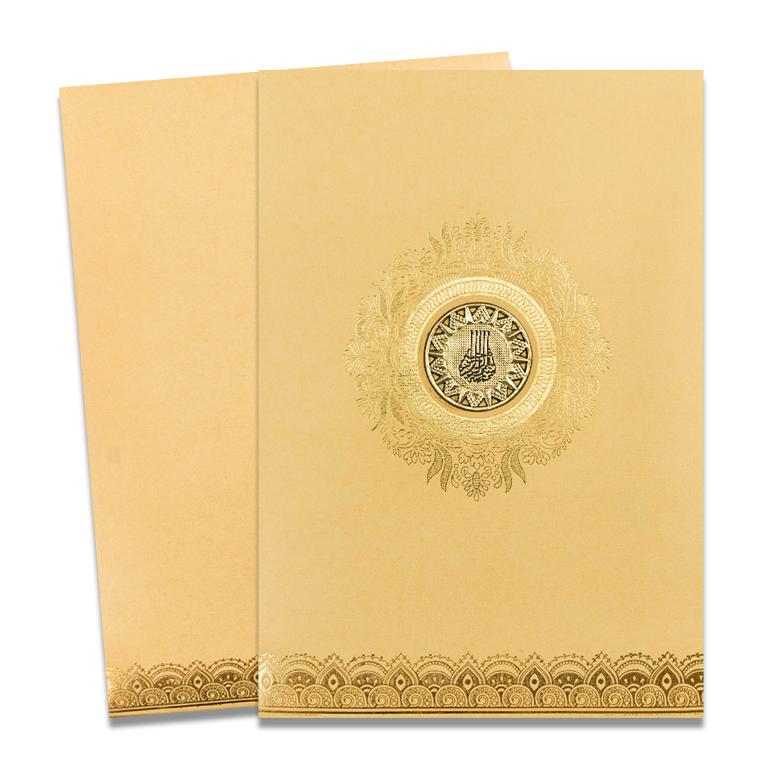 Gold Metallic Royal Wedding Card-KNCM16GGM