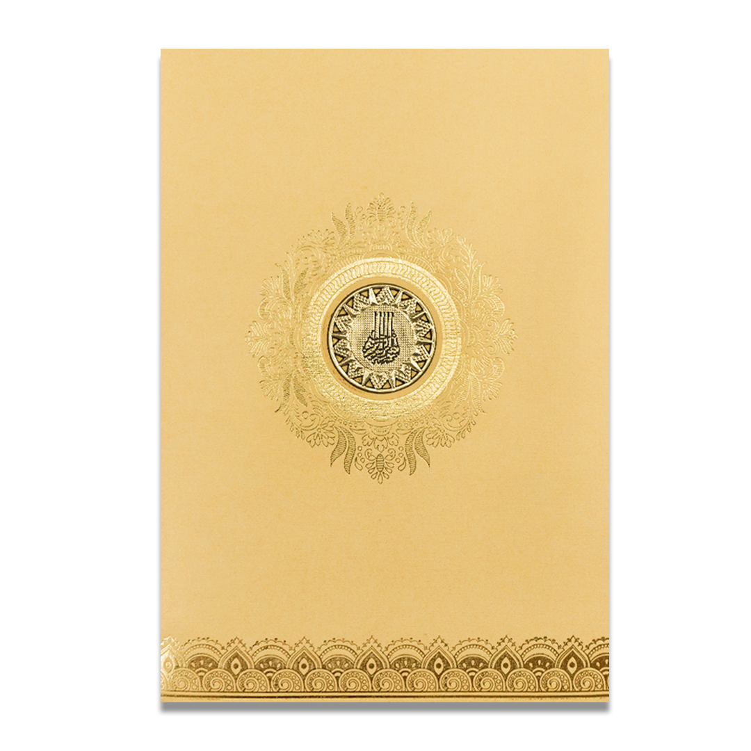 Gold Metallic Royal Wedding Card-KNCM16GGM