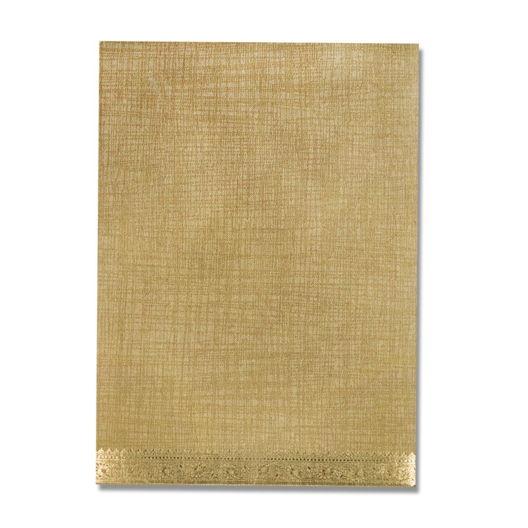 Gold Embossed Floral Wedding Card-KNCM15BGM