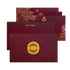 Maroon Embossed Floral Gold Crest Wedding Invitation Card-King of Cards
